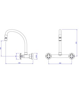 Misturador Pia Parede Bica Movel Max Deca 1258 C34