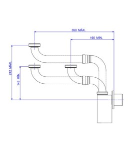 Sifão Articulado Para Pia de cozinha  2″ E 1 1/2″ Deca 1682.C.112