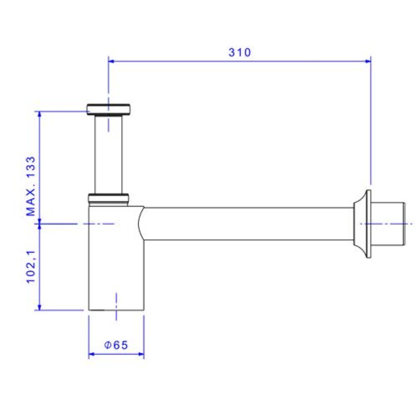Sifão Para Pia Americana/Tanque 1.1/2 Com Adaptador 2 Deca 1680.C.112