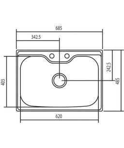Cuba Morgana 60 FX Aço Inox Escovado 69 x 49cm c/Válvula Tramontina 93806122