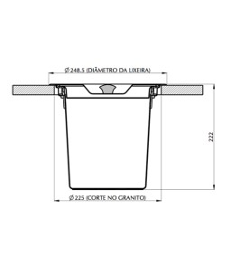 Lixeira de Embutir em Aço Inox Clean Round 5 litros 94518/005