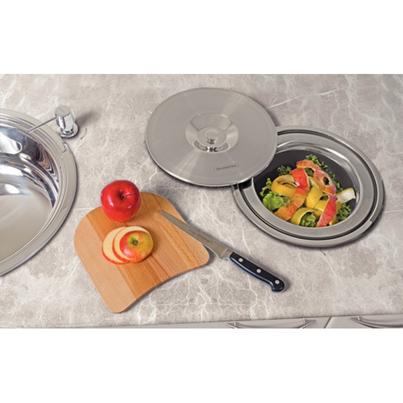 Lixeira de Embutir em Aço Inox Clean Round 5 litros 94518/005
