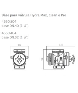 Base da Valvula Hydra Max /Clean/Pro 1.1/4 Deca 4550.404