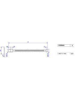 Ligação Flexivel em Aço Inox 60cm Deca 4607.C.060