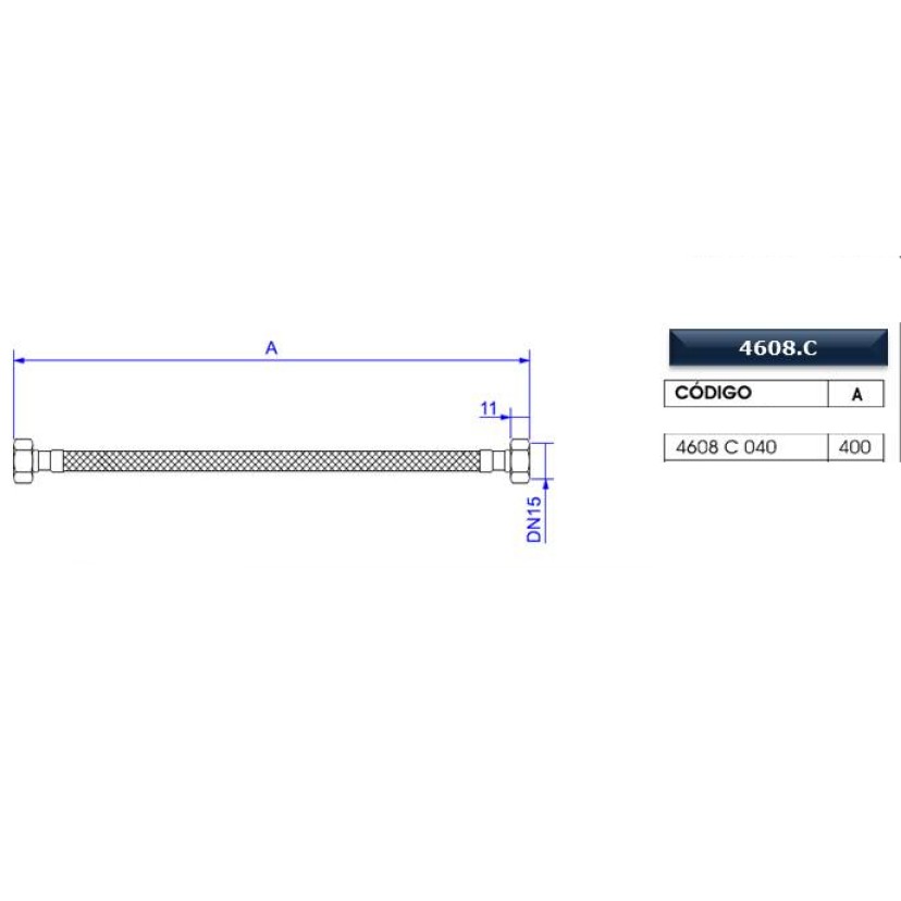 Ligação Flexivel Malha Aço Inox FemeaXFemea 40cm Deca 4608.C.040