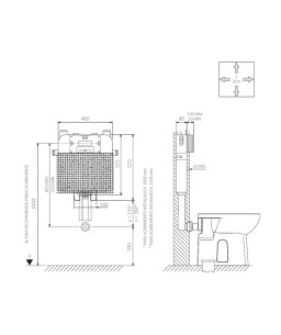 Caixa de Descarga Embutida Mecanica Alvenaria/Drywall Bacia Piso Deca 2500.CX.MC.AF
