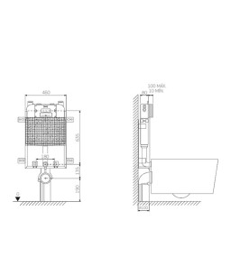 Caixa de Descarga Embutida Pneumatica Alvenaria Bacia Suspensa Deca 2501.CX.PN.AF