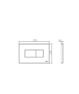 Acabamento para caixa de descarga embutida Pneumatica Quadra Duo Preto fosco 4900.F.HQD.DUO.PT