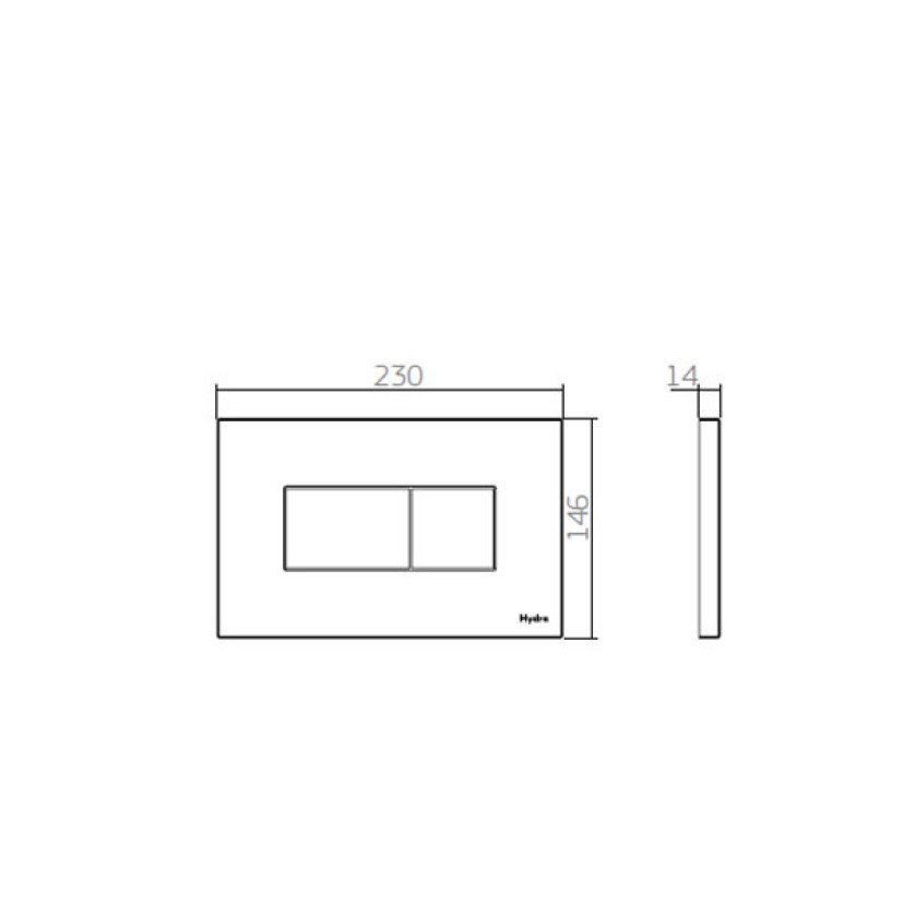 Acabamento para caixa de descarga embutida Pneumatica Quadra Duo Preto fosco 4900.F.HQD.DUO.PT