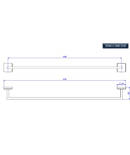 Porta toalha Clean de 60cm Deca 2040.C.060.CLN