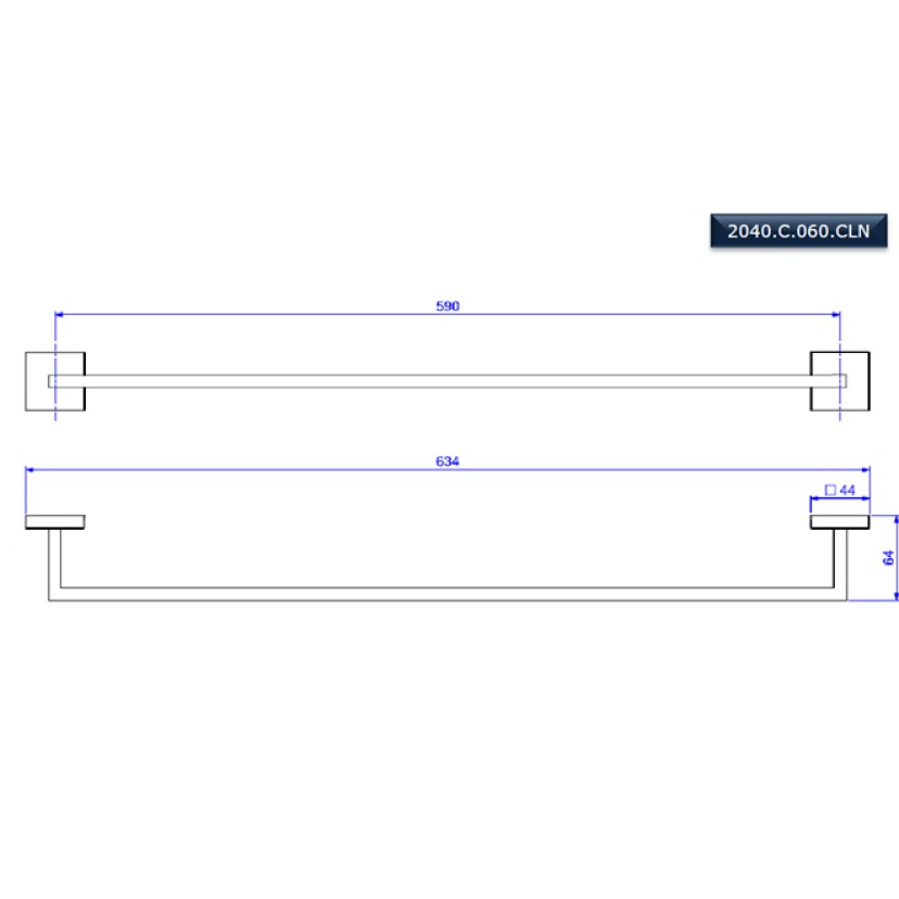 Porta toalha Clean de 60cm Deca 2040.C.060.CLN
