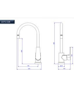 Misturado monocomando Cozinha Level 2271.C26